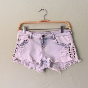 Lite Hearted Billabong Side Tie Jean Shorts